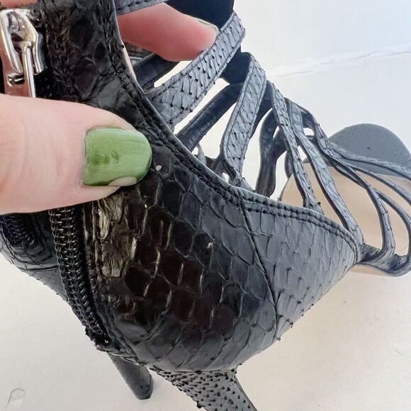 Vince Camuto Kamella High Heel Open Toe Caged Gladiator Sandals Black  Size 8.5 - Picture 6 of 8